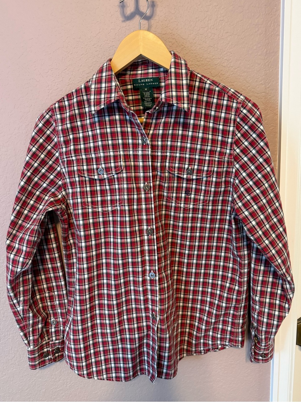 Lauren Ralph Lauren Red Plaid Button-Down Shirt